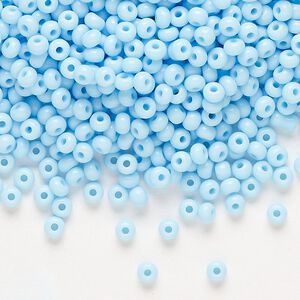 Seed bead, Preciosa Ornela Czech glass, pkg/500g, #8 rocaille, opaque light turquoise, (63000).