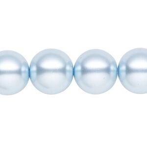 Pearl 1pk light blue, Celestial Crystal&reg; 14mm round 15.5-16 inch