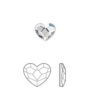 Flat back 144pk crystal foil back, Swarovski&reg; hotfix 10x8.5mm heart 2808HF