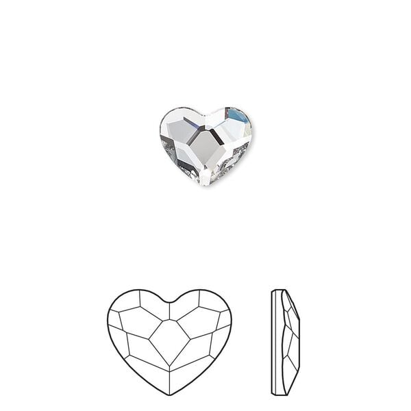 Flat back 144pk crystal foil back, Swarovski&reg; hotfix 10x8.5mm heart 2808HF image number 0
