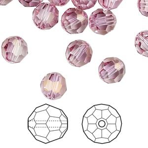 Bead 144pk dark rose, Crystal Passions&reg; 8mm round 5000
