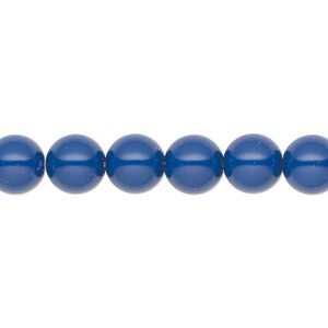 Pearl 100pk navy blue, Preciosa Czech crystal 8mm round
