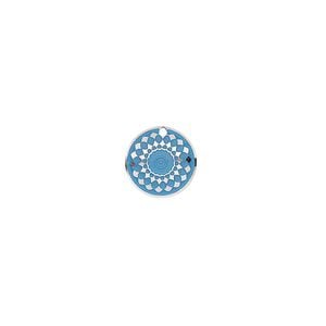Drop, stainless steel, blue patina, 10mm single-sided domed round with diamond design. Sold per pkg of 8.