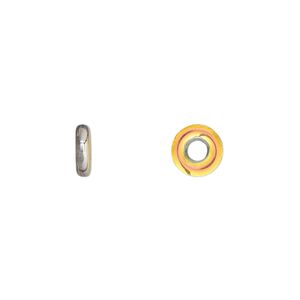 Bead, Czech pressed glass, clear vitrail, 8x2.5mm ring. Sold per pkg of 50.