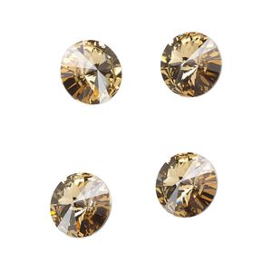 Chaton 48pk light Colorado topaz foil back, Crystal Passions&reg; 10.54-10.91mm rivoli SS47 1122