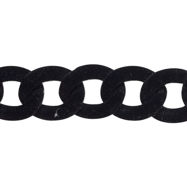 Chain 1pkg1 curb, 13mm, aluminum / flocked black 24 inch image number 0