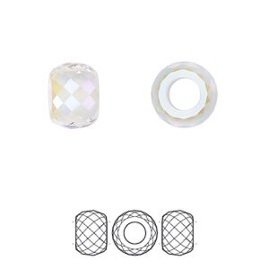 Bead 1pk crystal shimmer 2X, Crystal Passions&reg; 11x7.75mm briolette XXL hole 5043