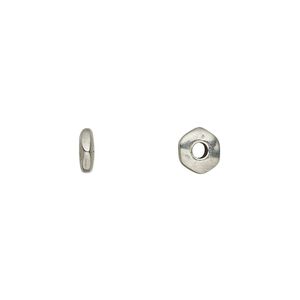 Bead, TierraCast&reg;, antiqued pewter (tin-based alloy), 6x2mm-7x2mm nugget rondelle. Sold per pkg of 100.