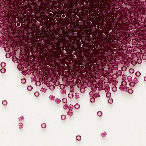 Seed bead, Delica&reg;, glass, pkg/250g, #11 round, transparent outside dyed wine (DB-1312). image number 0