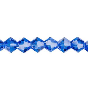 Bead 1pk transparent medium blue, Celestial Crystal&reg; 8mm bicone 15.5-16 inch