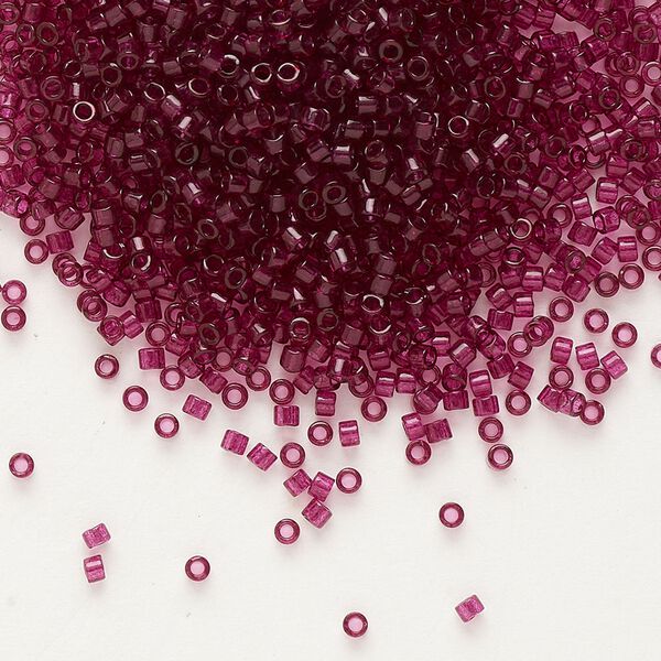 Seed bead, Delica&reg;, glass, pkg/7.5g, #11 round, transparent outside dyed wine (DB-1312). image number 0