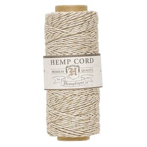 Cord, Hemptique&reg;, polished hemp, metallic copper and natural, 1mm diameter, 20-pound test. Sold per 205-foot spool.