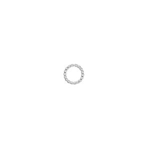 Jump ring 1pkg100 sterling silver, 6mm twisted round, 21 gauge / 4.4mm inside diameter