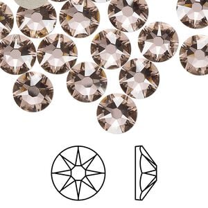 Flat back 12pk vintage rose foil back, Crystal Passions&reg; 8.412-8.672mm rose round SS40 2088