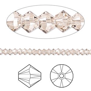 Bead 48pk light silk, Crystal Passions&reg; 3mm bicone 5328