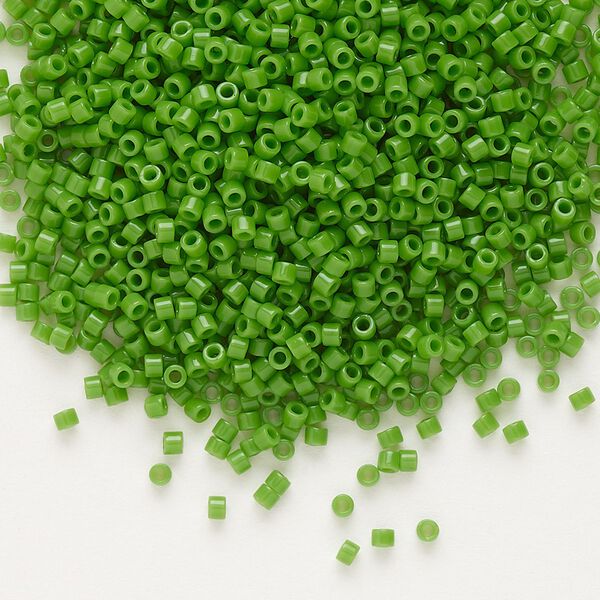 Seed bead, Delica&reg;, glass, pkg/250g, #11 round, opaque green (DB-0724). image number 0