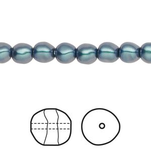 Pearl 10pk iridescent Tahitian look, Crystal Passions&reg; 6mm baroque 5840