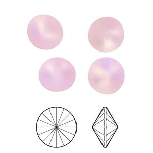 Chaton 4pk light rose frost foil back, Crystal Passions&reg; 10.54-10.91mm rivoli SS47 1122