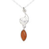 Drop 1pkg1, antiqued sterling silver and carnelian, 26x8mm nautilus image number 0