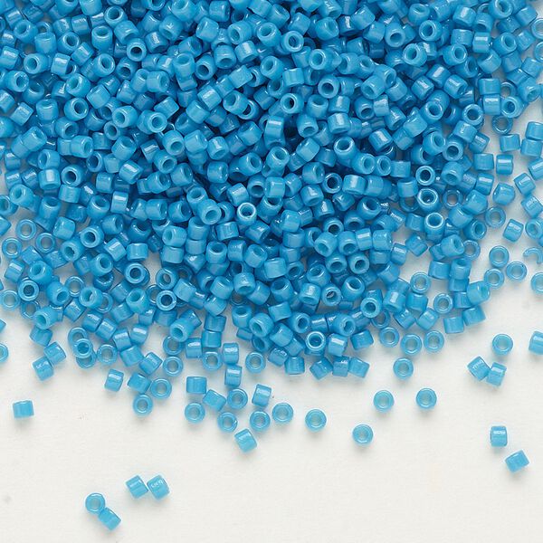 Seed bead, Delica&reg;, glass, pkg/250g, #11 round, Duracoat&reg; opaque outside dyed teal (DB-2133). image number 0