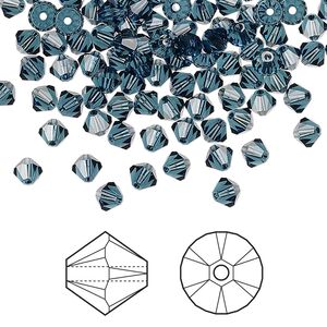 Bead 48pk Montana, Crystal Passions&reg; 4mm bicone 5328