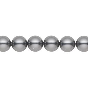 Pearl 50pk dark grey, Crystal Passions&reg; 8mm round 5810