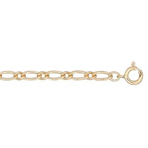 Chain 1pkg1 12Kt gold-filled long & short, 3mm oval / springring clasp, 18 inch