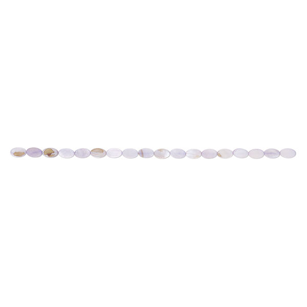 Mother-of-pearl shell 1pkg1, flat oval bead 15 inch lavender 13x8mm image number 1