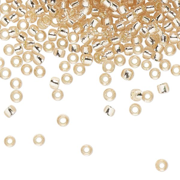 Seed bead, TOHO BEADS&reg;, glass, pkg/250g, #8 round, transparent silver-lined rosaline (TR-08-31). image number 0