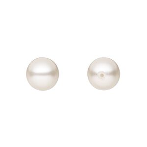 Pearl 4pk white, Preciosa Czech crystal 10mm half-drilled round