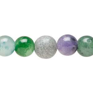 Multi-gemstone 1pkg1, round bead 15 inch 10-11mm