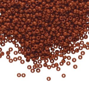 Seed bead, Preciosa Ornela Czech glass, pkg/500g, #11 rocaille, opaque brown, (13600).