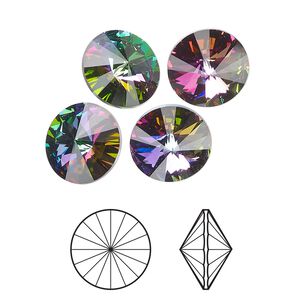 Chaton 12pk crystal electra, Crystal Passions&reg; 12mm rivoli 1122