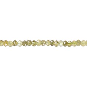 Grossularite garnet 1pkg1, faceted rondelle bead natural B grade, 15.5-16 inch 3x2mm