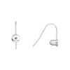 Ear wire 1pkg10, earstud converter, silver-plated brass /silicone, 14mm fishhook with 5mm barrel, fits up to 22 gauge earstud, 5 pair image number 0