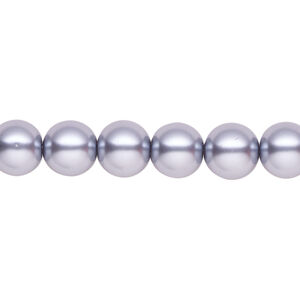 Pearl 1pk pewter, Celestial Crystal&reg; 8mm round 15.5-16 inch