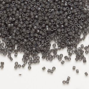 Seed bead, Delica&reg;, glass, pkg/50g, #11 round, Duracoat&reg; opaque outside dyed charcoal (DB-2368).