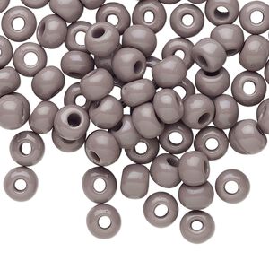Seed bead, Preciosa Ornela Czech glass, pkg/500g, #2 rocaille, opaque grey, (43020).