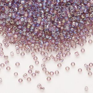 Seed bead, Dyna-Mites&trade;, glass, pkg/1/2kg, #11 round, translucent rainbow lilac, (10R 11/0 RR).