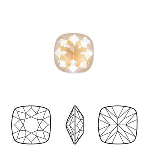 Fancy stone 6pk crystal ivory cream DeLite, Crystal Passions&reg; 12mm cushion 4470
