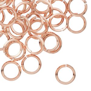 Jump ring 1pkg50 copper, 10mm hand-cut round / diamond wire, 16 gauge / 7.3mm inside diameter