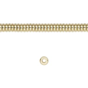 Bead 1pkg1 brass, 4x1.5mm rondelle, 8 inch
