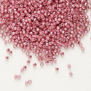 Seed bead, Delica&reg; 1pkg50g glass, #11 round, opaque galvanized pink / outside dyed (DB-0420)