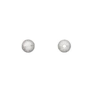 Bead 1pkg20 silver-plated, 6mm stardust round, brass