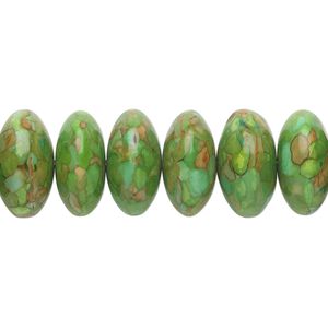 Mosaic "turquoise" (magnesite) 1pkg1, rondelle bead 15.5-16 inch 12x6mm-14x8mm