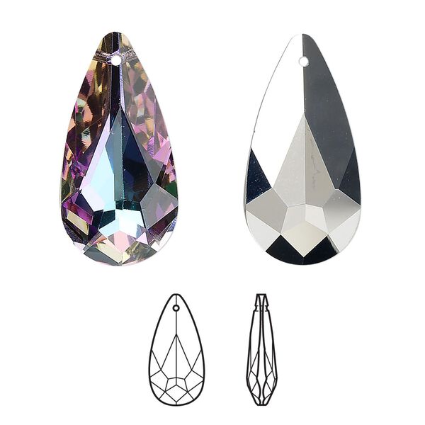 Drop 36pk crystal vitrail light, Swarovski&reg; 24x12mm pendant teardrop 6100 image number 0