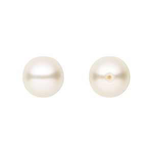 Pearl 45pk light creamrose, Preciosa Czech crystal 12mm half-drilled round
