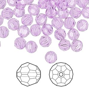 Bead 360pk violet, Swarovski&reg; 6mm round 5000