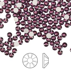 Flat back 1440pk amethyst foil back, Preciosa MAXIMA Czech crystal rhinestone 3-3.2mm chaton rose round SS12