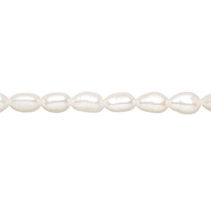 Freshwater pearl 1pkg1, rice, 15 inch white 4-5mm cultured